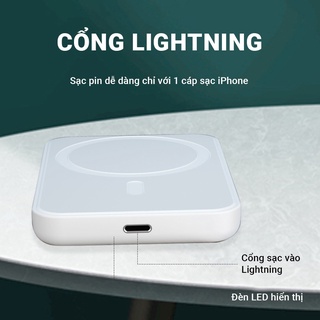 Sạc dự phòng ko dây cho táo sạc nhanh pin 5000mAh công suất 20W nhỏ gọn tiện lợi CX02 bảo hành 1 tháng