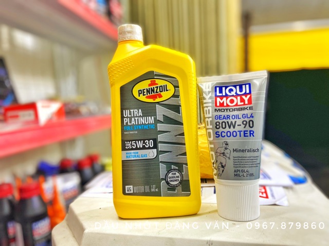 Combo Nhớt xe tay Ga Pennzoil, Láp Tuýt Liqui Moly cao cấp chính hãng