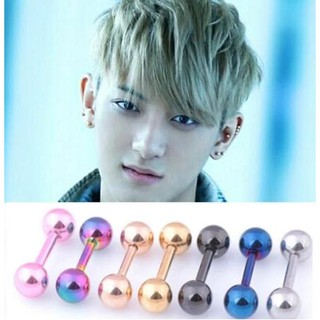 Bông Tai Nam Titan Hình Dáng Quả Tạ Phong Cách Hàn Quốc