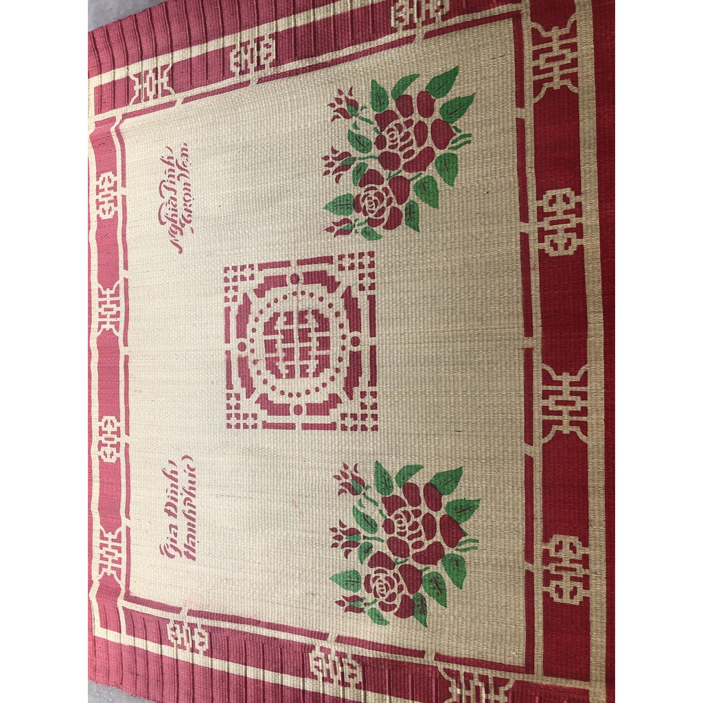 Chiếu Cói In Hoa Loại Đặc Biệt 1m2 x 1m9 100%Tự Nhiên