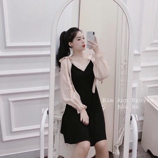 Đầm Cổ Tim Thắt Nơ Xinh