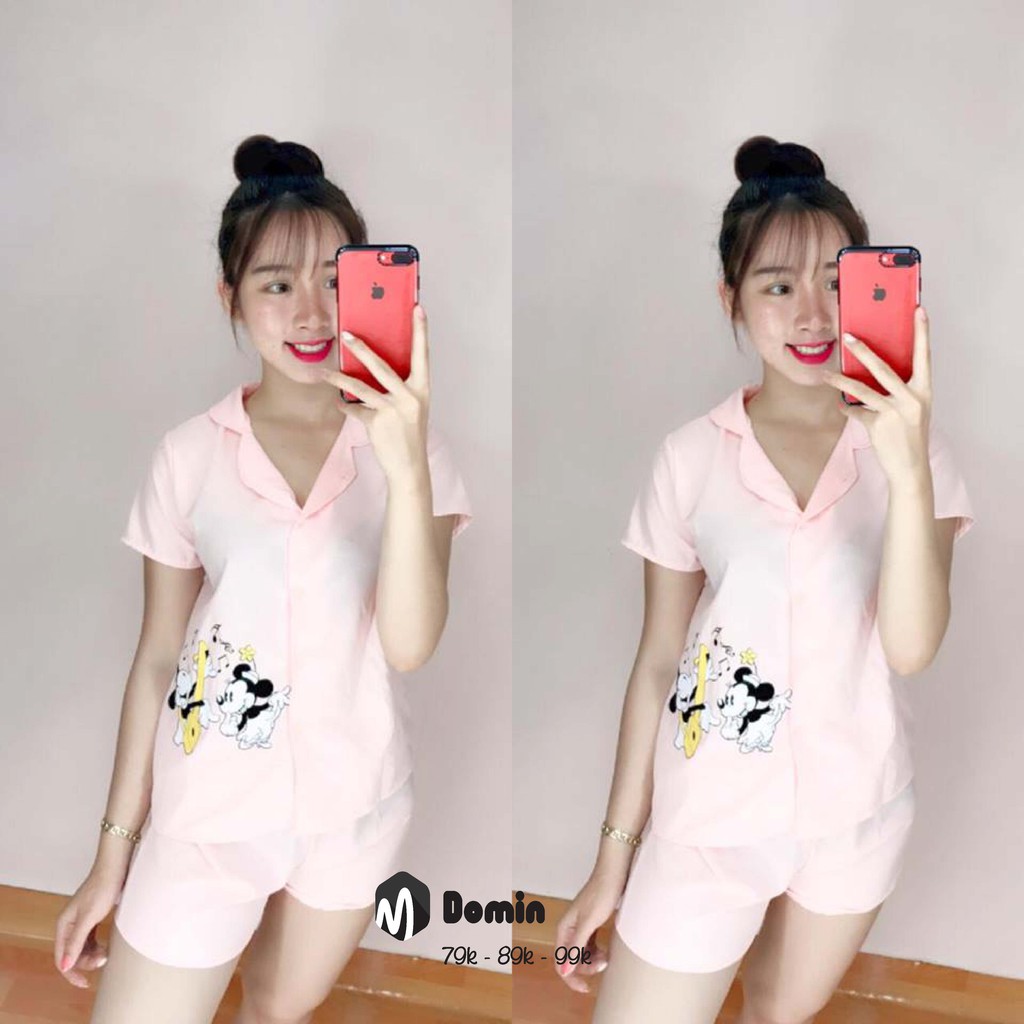 DOMIN - Bộ Pijama kate ngắn cute