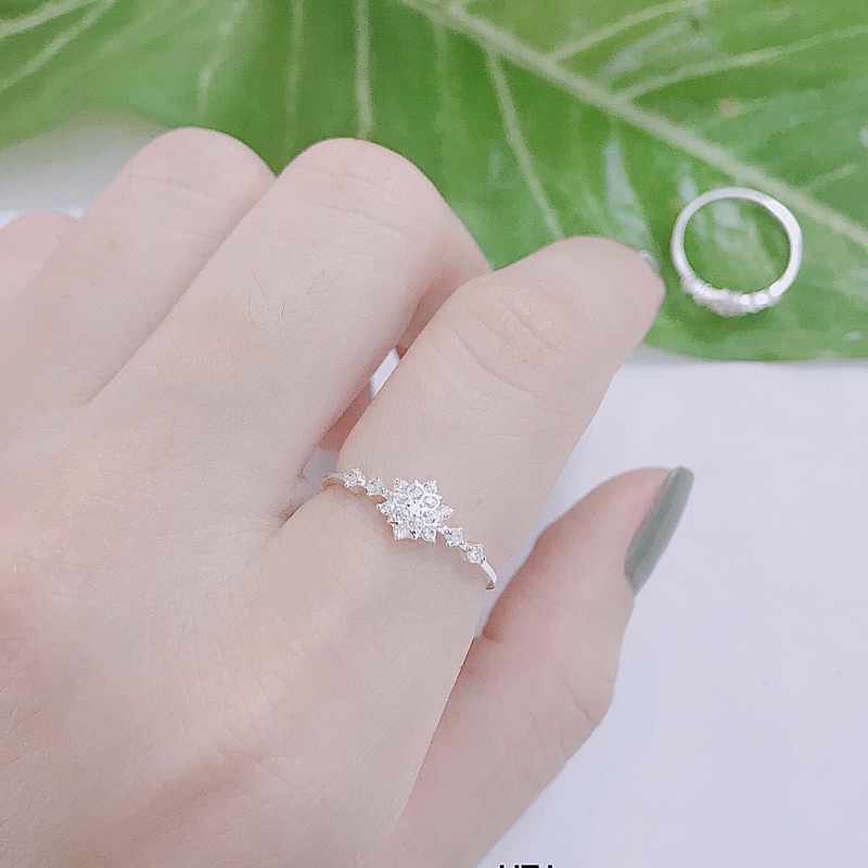 Nhẫn nữ bạc ta sáng bóng giá rẻ - Nhẫn nữ ngôi sao bạc ta - Vàng bạc Khải Khải