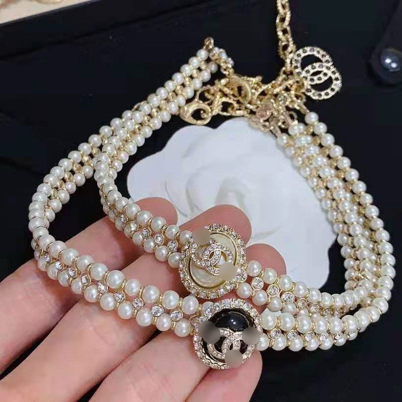 Vòng cổ ngọc nhân tạo phối đá xinh .hót trend