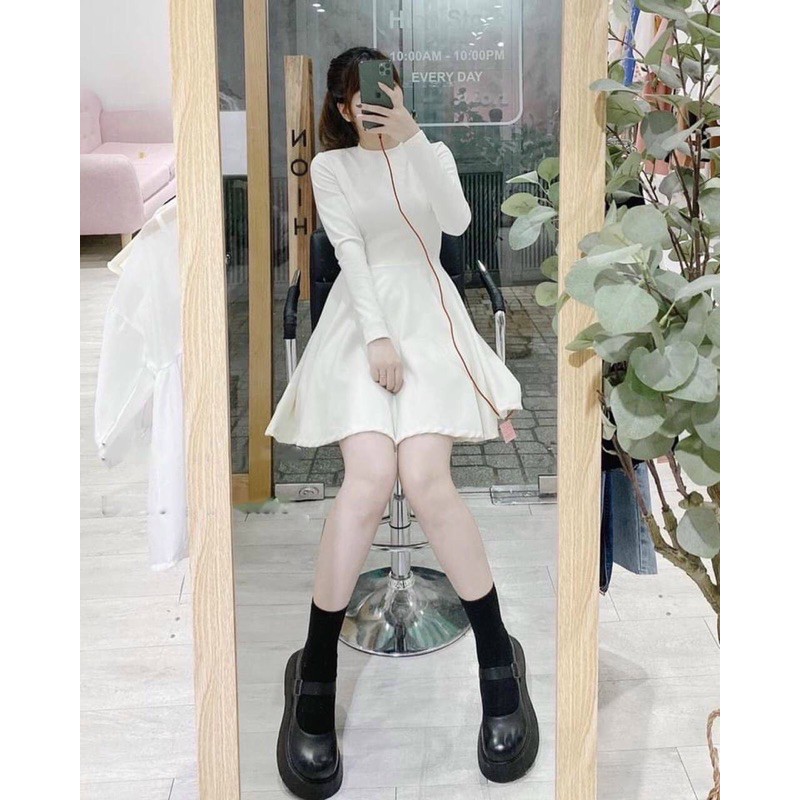 BASIC LONGSLEEVES DRESS - ĐẦM TAY DÀI DÁNG XOÈ