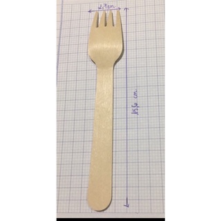 Set 10  (Muỗng gỗ hoặc  nĩa gỗ ) 16cm bọc màng