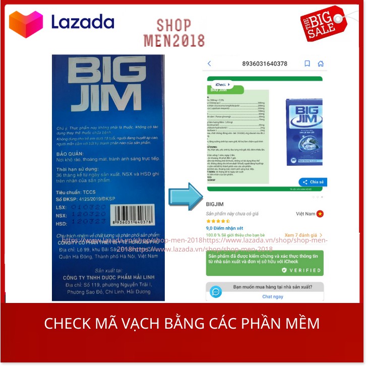 Bổ thận tráng dương nam BIG JIM Tăng cường sinh lý nam keoas dài thời gian quan hệ che tên hsd 2023 | BigBuy360 - bigbuy360.vn