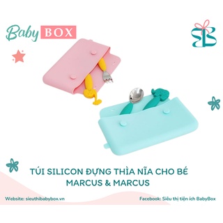 Túi silicon đựng thìa nĩa đũa cho bé Marcus & Marcus – Hồng & Xanh dương