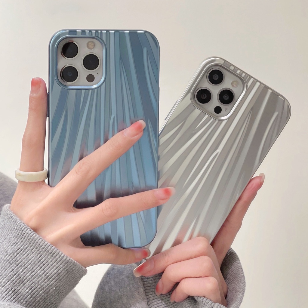 Ốp Điện Thoại Màu Xanh Nhạt Mạ Điện 3D Chống Sốc Bảo Vệ Toàn Diện Cho iPhone 13/12/11/X