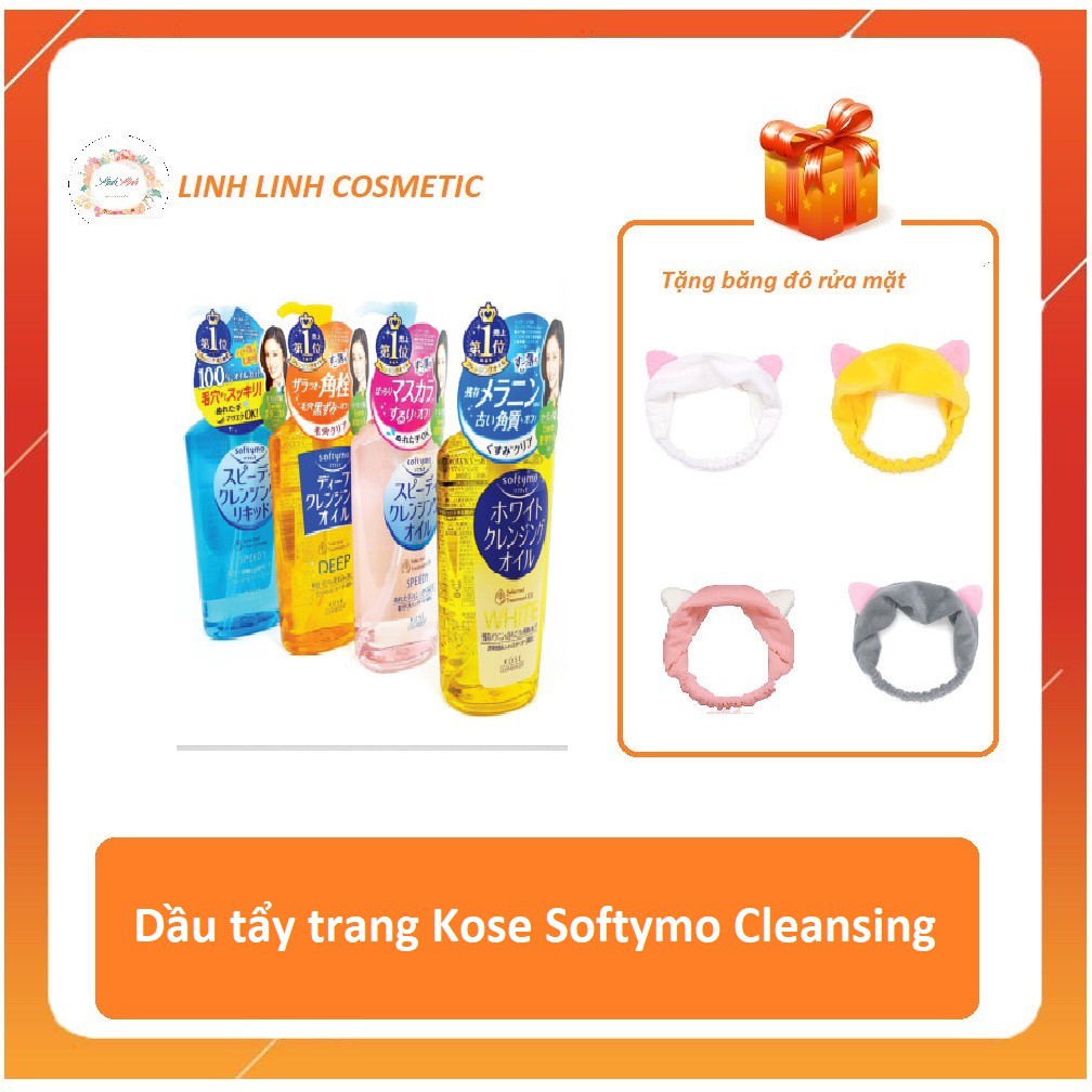 (tặng kèm băng đô) Dầu tẩy trang Kose Softymo Cleansing / Dầu Tẩy Trang Kosé Softymo Cleansing Oil (230ml)