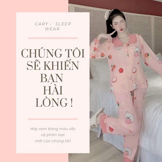 Pijama lụa dài mặc nhà nữ,đồ ngủ pijama lụa Mango cao cấp CARY