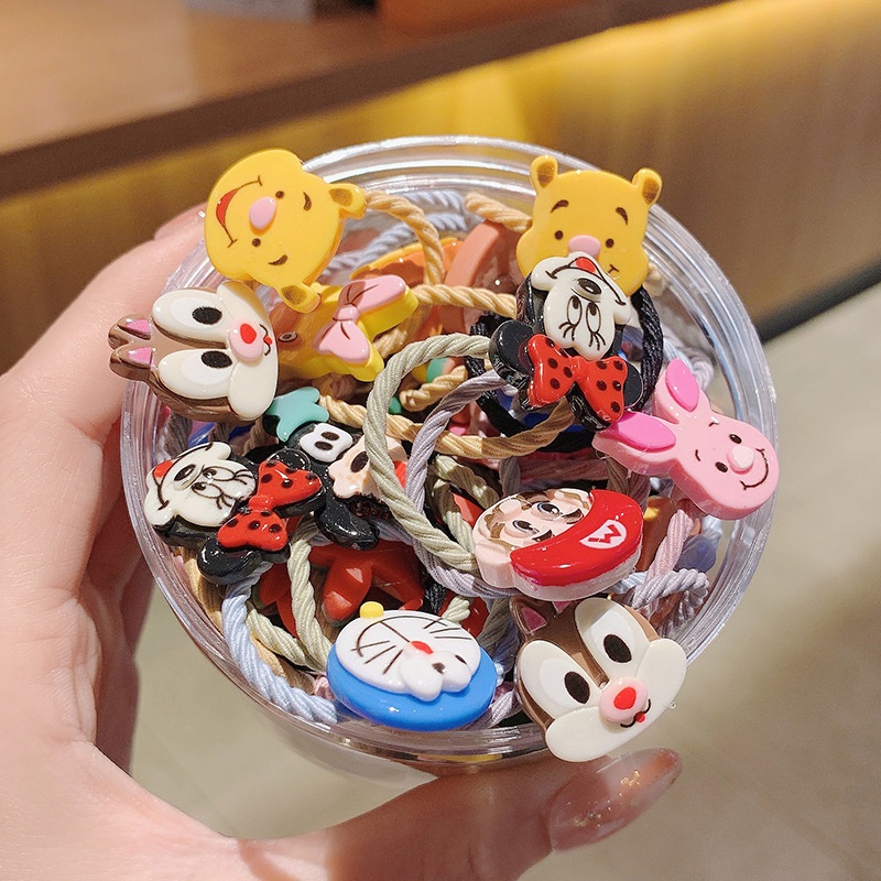 Phim hoạt hình dễ thương hình trái cây hình bông hoa vòng tóc động vật 30 bộ trong số 50 bộ vòng tóc nữ có độ đàn hồi cao