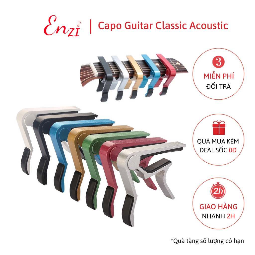 Kẹp capo guitar classic acoustic ukulele Kim Loại Enzi lên tông hạ tông dùng cho mọi loại đàn ghita