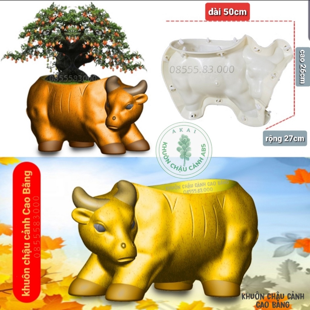 Khuôn đúc chậu cảnh hình con trâu