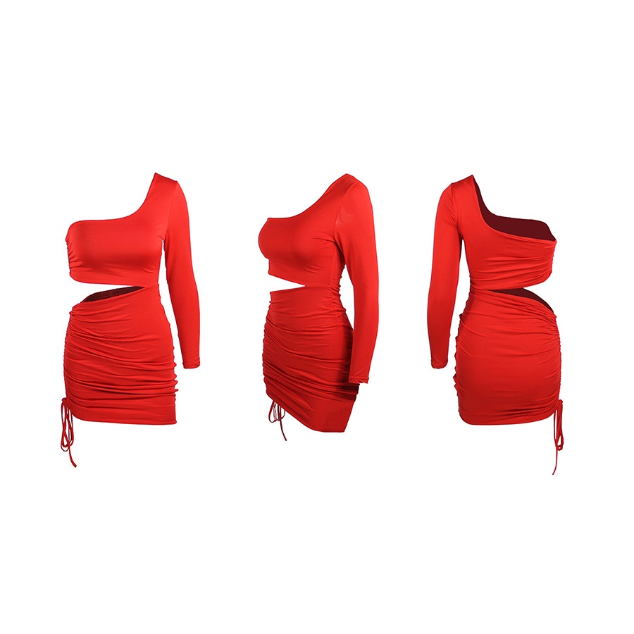 DUNEA Đầm Trễ Vai Thiết Kế Dây Rút Gợi Cảm Cho Nữ