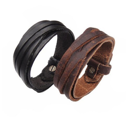 Vòng tay da nhiều sợi phong cách Vintage cho nam và nữ
