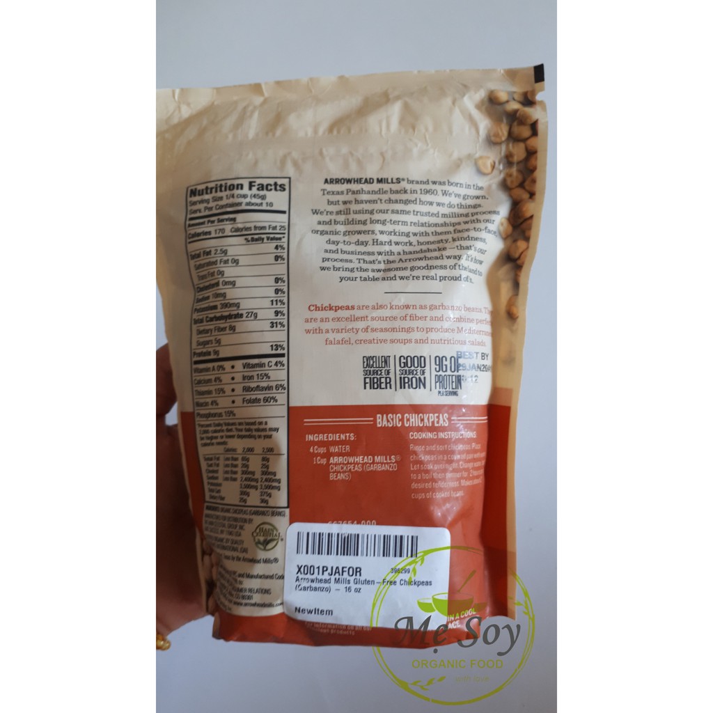 Đậu gà hữu cơ Arrowhead Mills 100gr