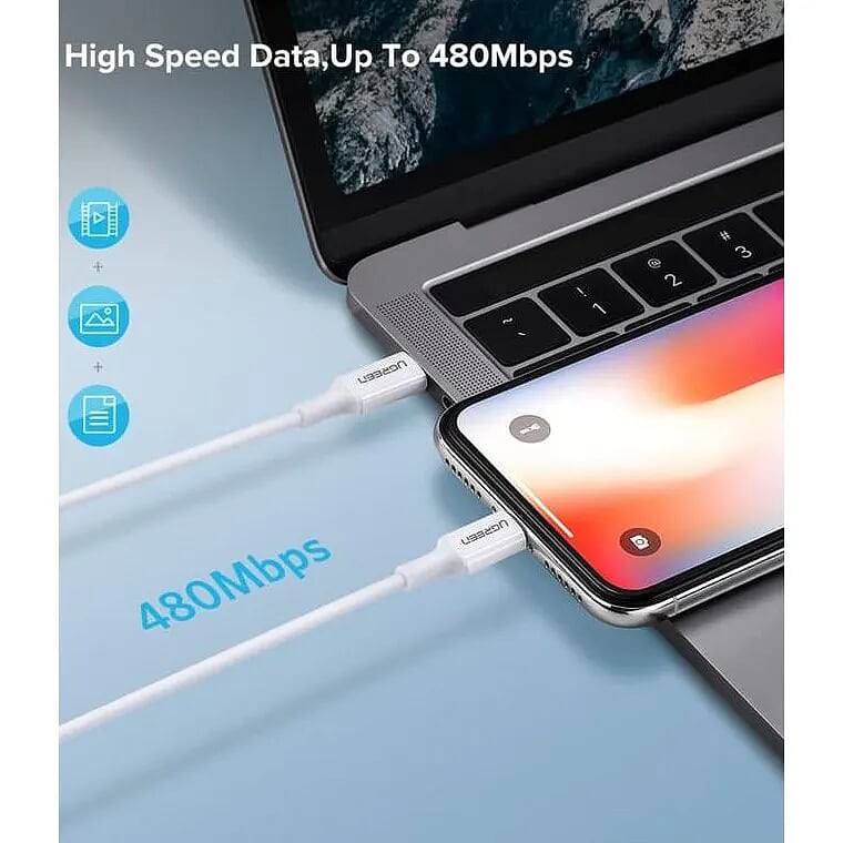 25cm cáp usb type c ra apple lightning 0.25m màu trắng Ugreen 60746 US171