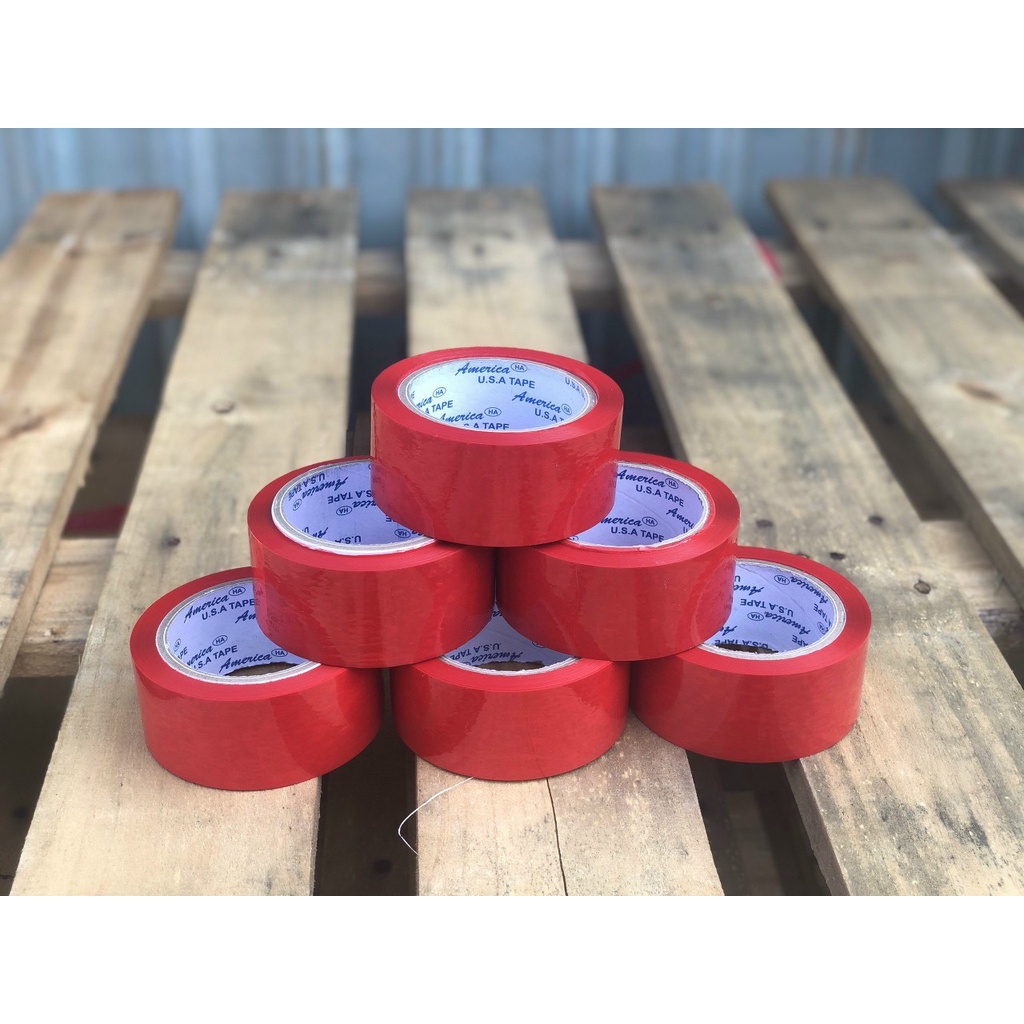 Băng keo màu dán thùng 4f8- 100y gồm 7 màu xanh dương,lá, đỏ, vàng, trắng, đen, cam 1 cây 6 cuộn.