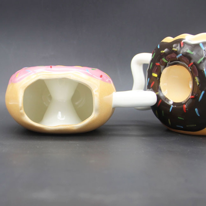 Aoto Cốc Sứ Hình Bánh Donut Miệng To Nghệ Thuật Trang Trí Bàn Ăn Phòng Khách Tại Nhà