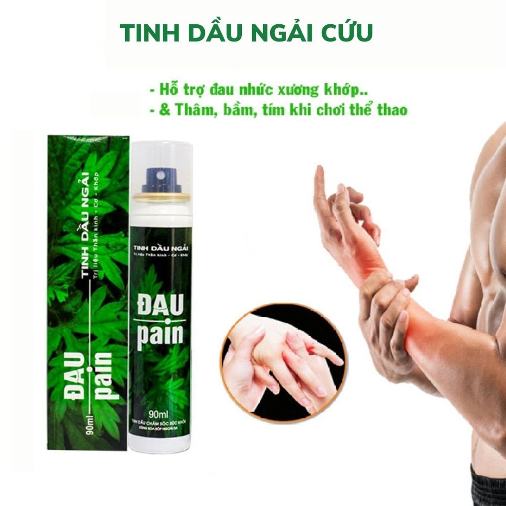Dầu ngải cứu xoa bóp xương khớp Pain Oil hỗ trợ đau mỏi vai gáy, sưng cơ 90ml