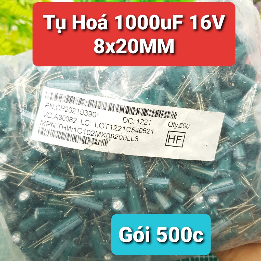 [COMBO Gói Số Lượng] Tụ Hóa 1000uF 16V 8x20MMTụ Phân Cực Lọc Nguồn Cho Mạch Điện Tử