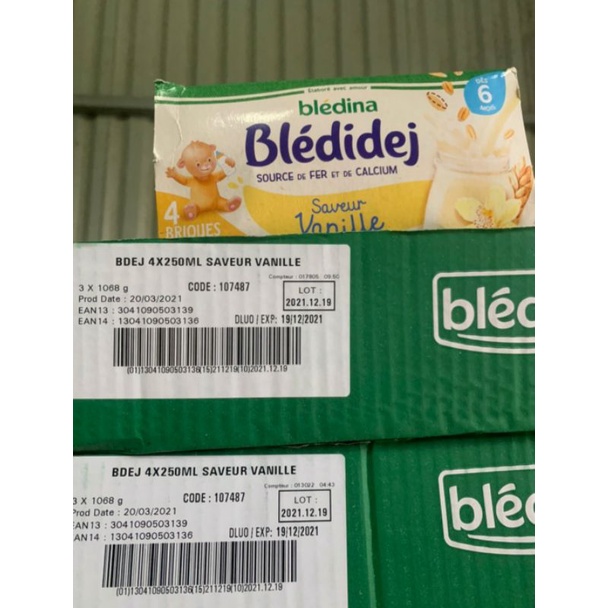 SỮA NƯỚC Bledidej ( BLE) vị lúa mạch, date 3/11 - nhập khẩu trực tiếp từ Pháp
