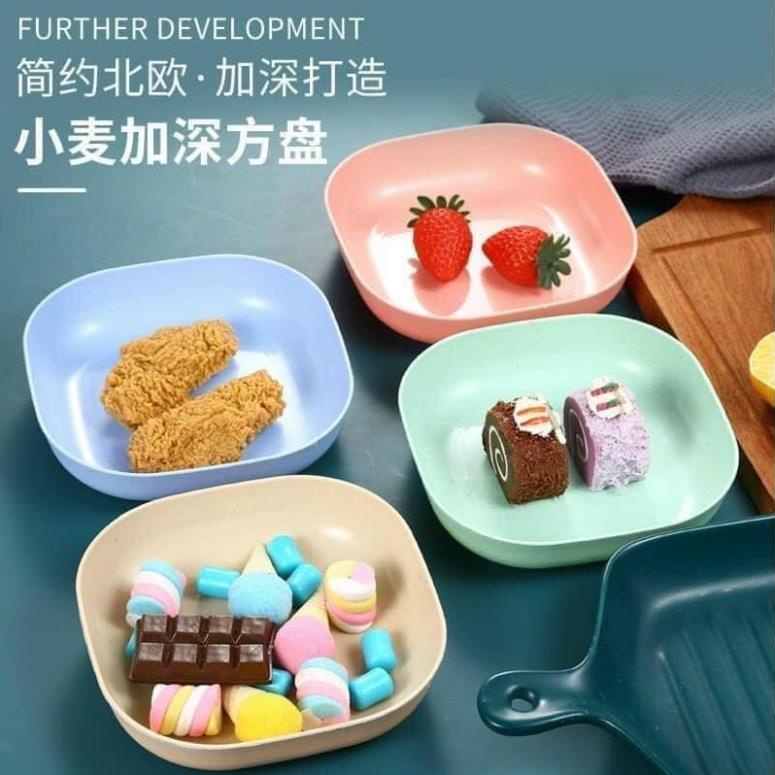 [FREESHIP❤️] SET 8 ĐĨA NHỰA LÚA MẠCH AN TOÀN, SET 8 ĐĨA NHỰA SÂU LÒNG SIÊU ĐẸP - Kho Sỉ Nhật Minh