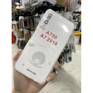 Ốp lưng Samsung A7 2018 / A750 dẻo siêu trong suốt bảo vệ camera có nút chắn bụi