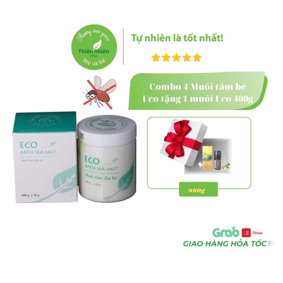 Tặng Tinh Dầu Sả Chanh - Muối Tắm Sinh Dược Eco Cho Bé Hộp 400g