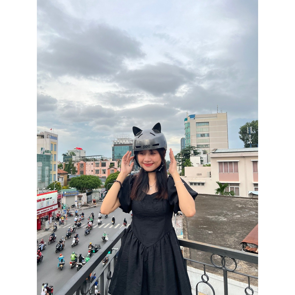 Mũ bảo hiểm nửa đầu nam nữ Poc 05 màu xám bóng cute