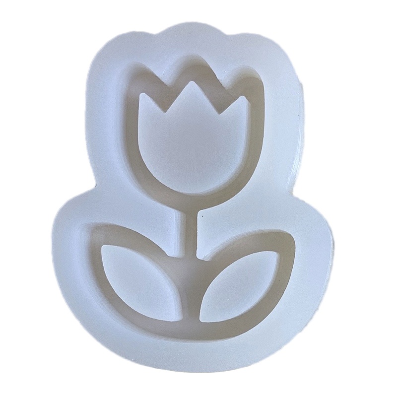 Sa Khuôn Silicon Làm Móc Khóa Hình Hoa Tulip Sáng Bóng DIY