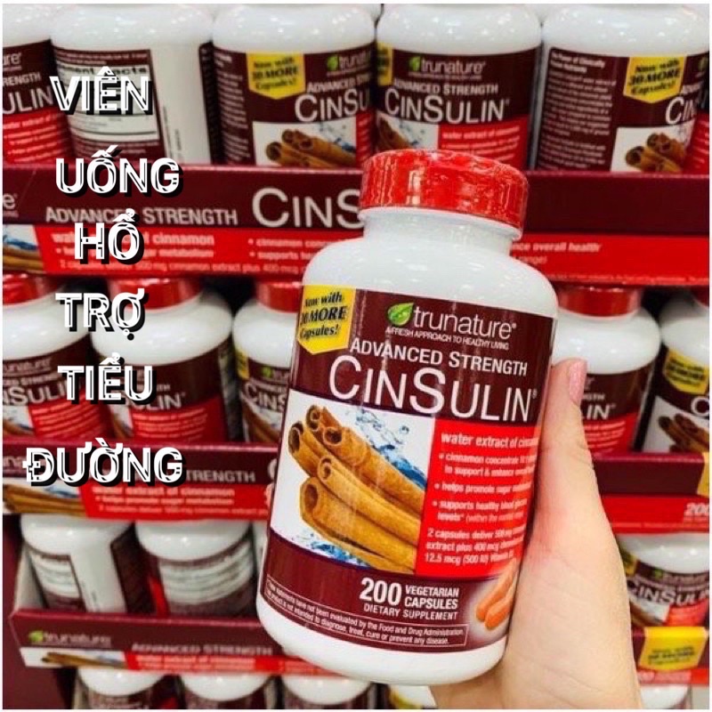 Date/2026 Viên uống hỗ trợ tiểu đường Trunature Advanced Strength Cinsulin 200viên