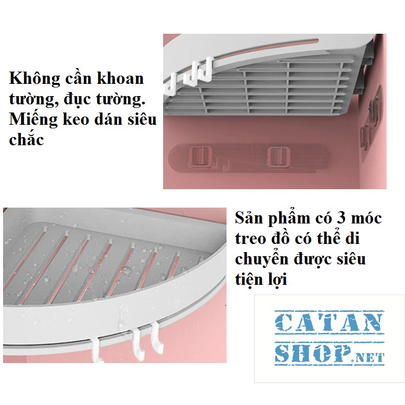 01 KỆ GÓC ĐA NĂNG KÈM 3 MÓC TREO ĐỒ TRONG PHÒNG TẮM, NHÀ BẾP SIÊU TIỆN DỤNG GD231-KNTGOC-3Moc