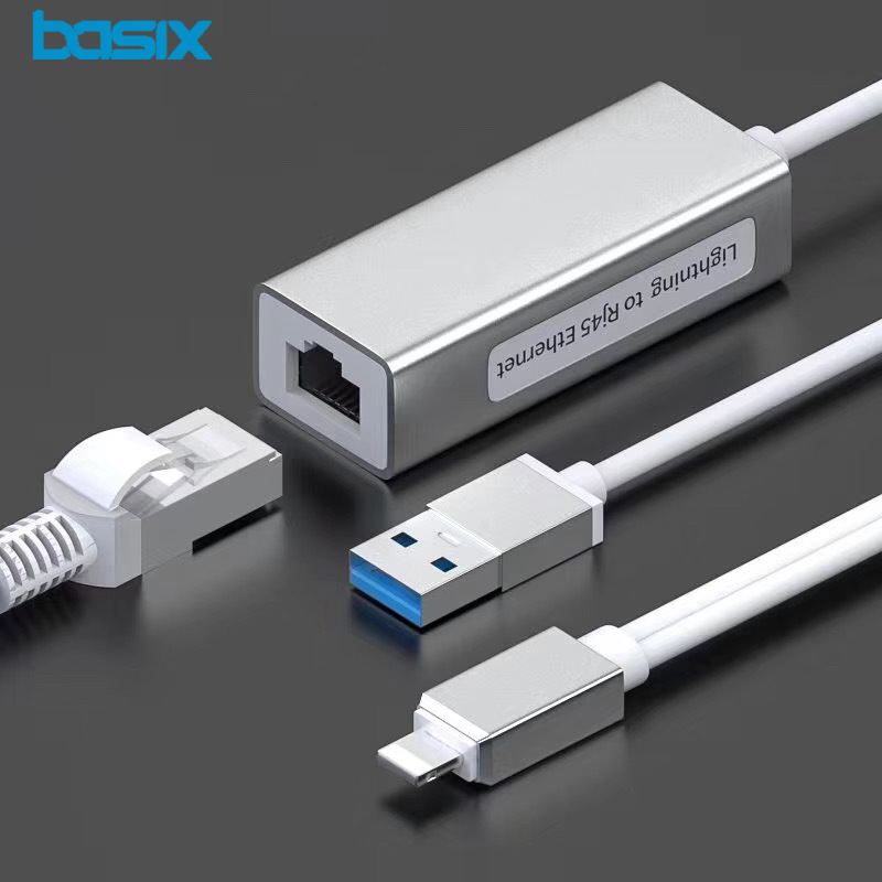 Dây Cáp Chuyển Đổi Cổng Lightning Sang Cổng Rj45 Cho Điện Thoại / Máy Tính Bảng / Ipad / Máy Tính Bảng / Máy Tính Bảng / Cổng Ethernet Dài 100m