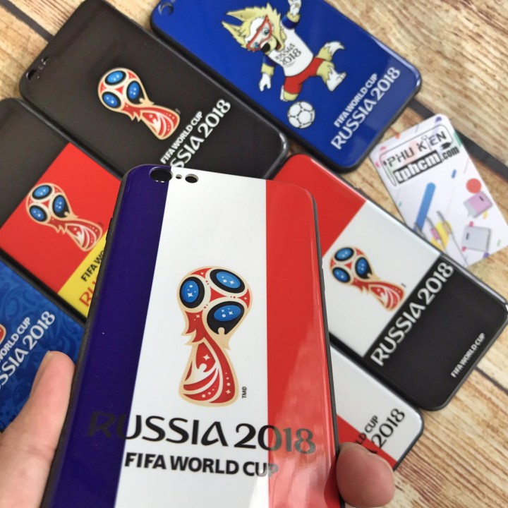 Ốp lưng iPhone 6 Plus/6s Plus dẻo Viền đen hình World Cup 2018