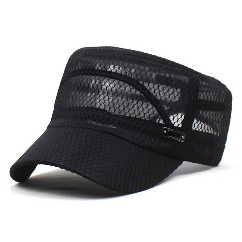 Mũ Lưỡi Trai Phối Lưới Thoáng Khí Màu Trơn Thời Trang Mùa Hè Cho Nam Và Nữ