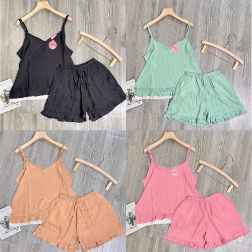 Set Đũi 2 Dây  Quần Cộc, Bộ Đũi Hai Dây Mặc Nhà Cao Cấp Loại 1 Nhẹ Nhàng, Thoáng Mát, Thấm Hút Mồ Hôi