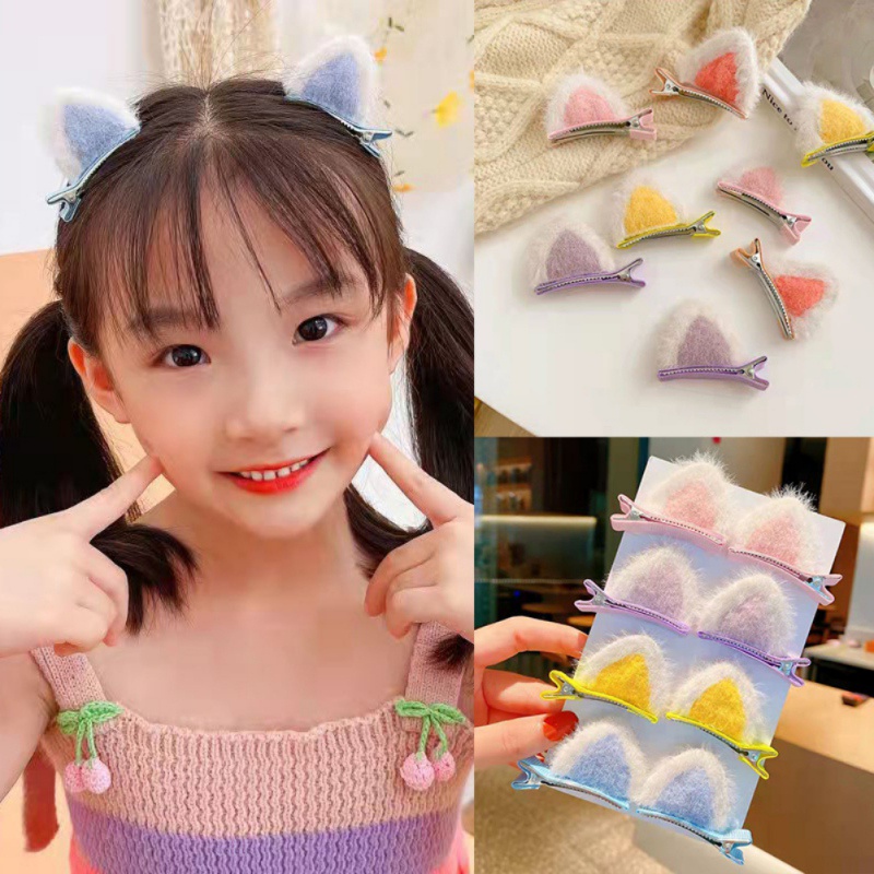 Kẹp Tóc Tai Thỏ Bằng Lông Dễ Thương Dành Cho Nữ