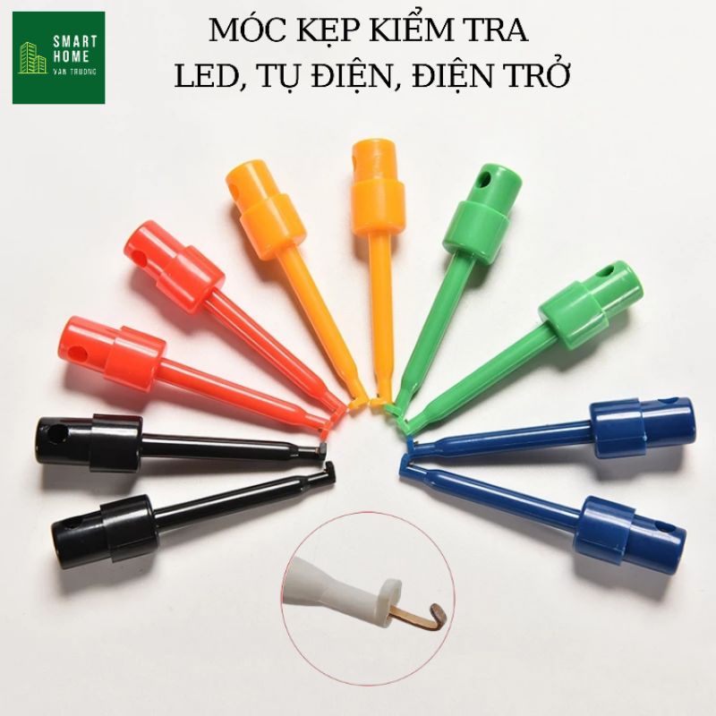 10 cái kẹp thử điện kiểm tra điện cho đèn led, tụ điện, điện trở