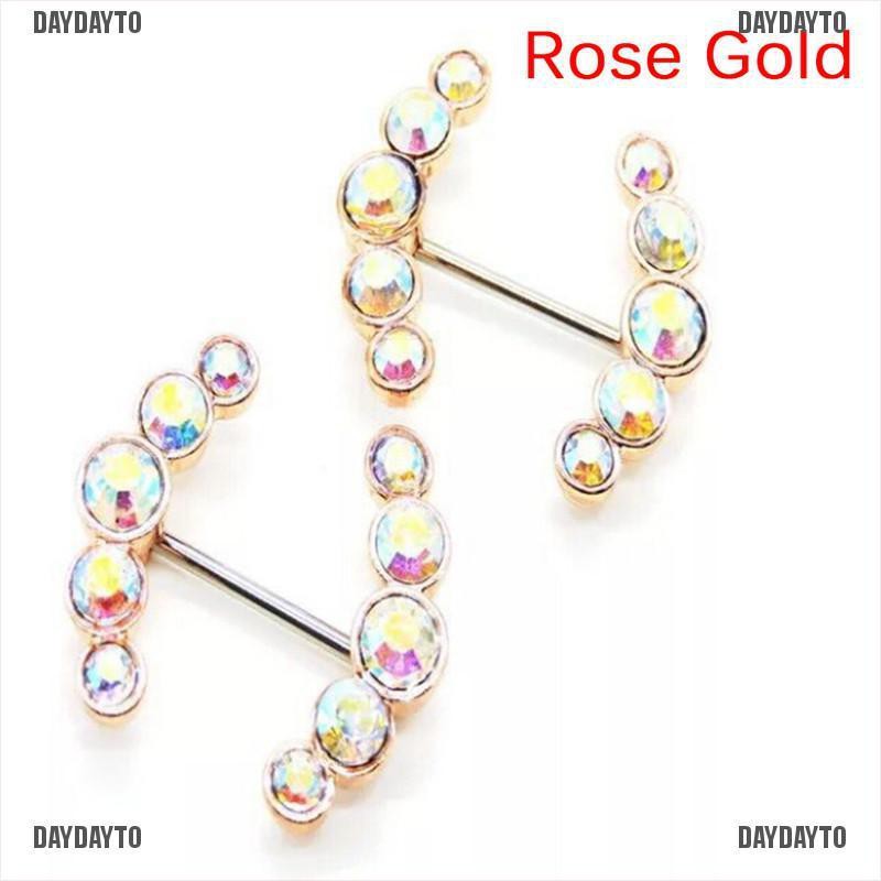 [DAYDAYTO] Khuyên Xỏ Nhũ Hoa Cơ Thể Bằng Thép Pha Lê Quyến Rũ