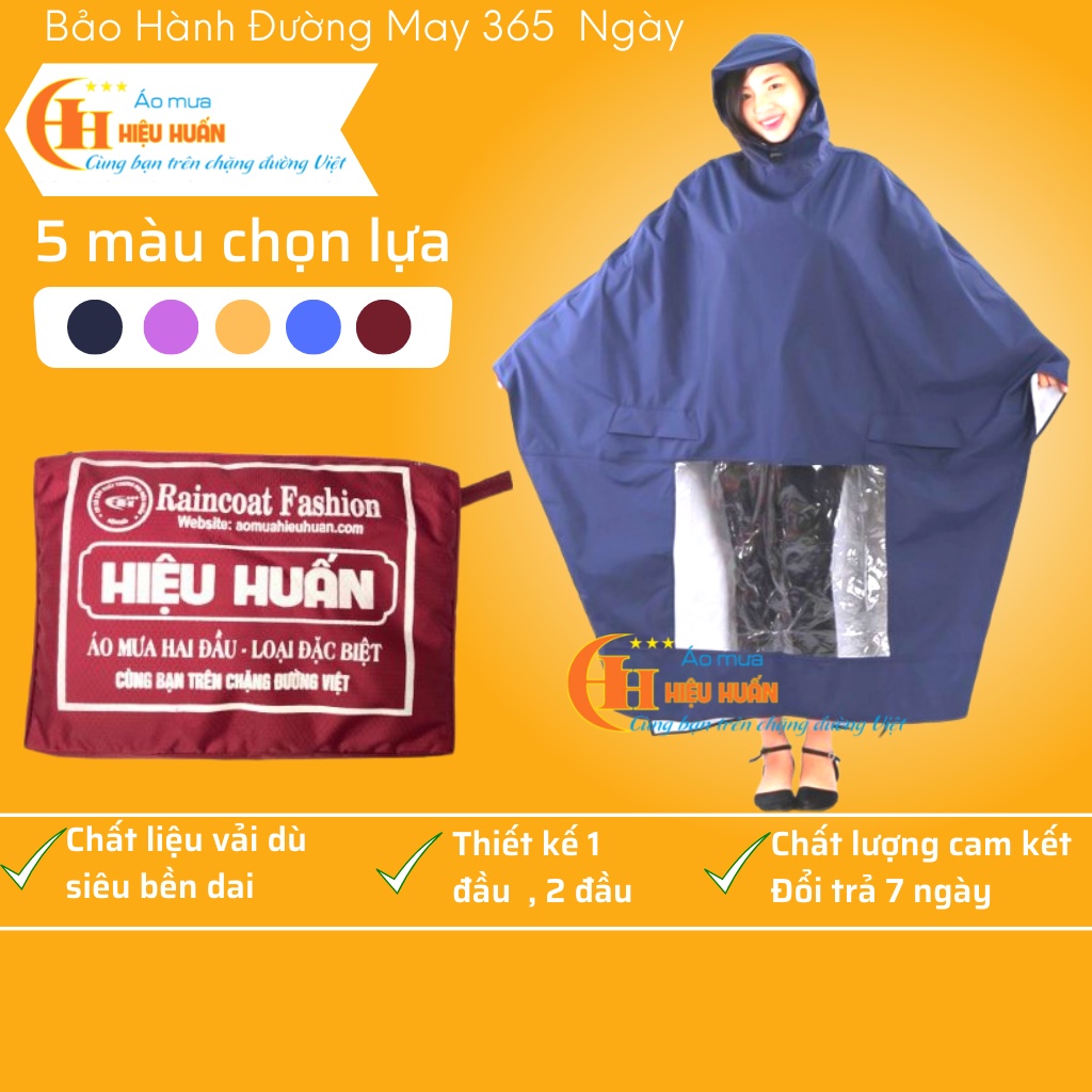 Áo Mưa 1 Người, 2 Người Choàng kính Vải Dù, Áo Mưa đi xe máy Aomuahieuhuan
