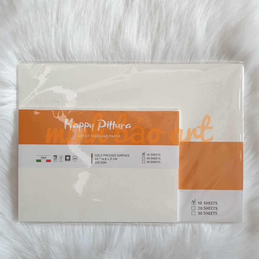 XẤP 20 TỜ GIẤY VẼ HAPPY 200 / 250 GSM (GIẤY Ý)