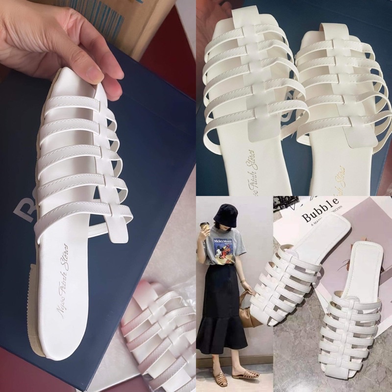 Dép sục nữ đan rọ màu trắng size 36