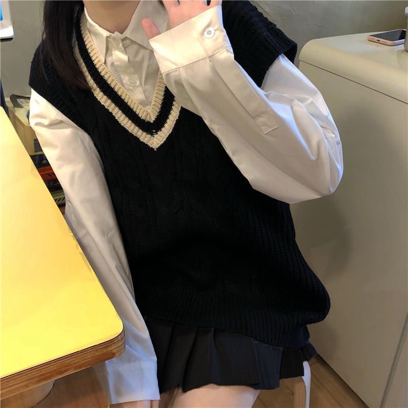 Set áo Sweater sát nách và áo tay dài thời trang xinh xắn cho nữ (Có bán lẻ)