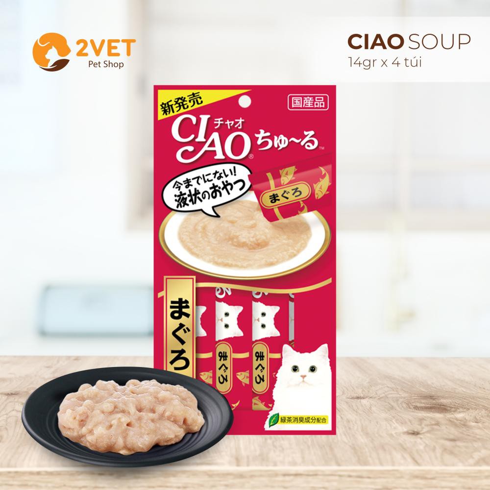 Ciao Soup - Soup Ăn Dành Cho Mèo Yêu - Gói 14gx4 - Nhiều Dinh Dưỡng - Giá Tốt Nhất Thị Trường