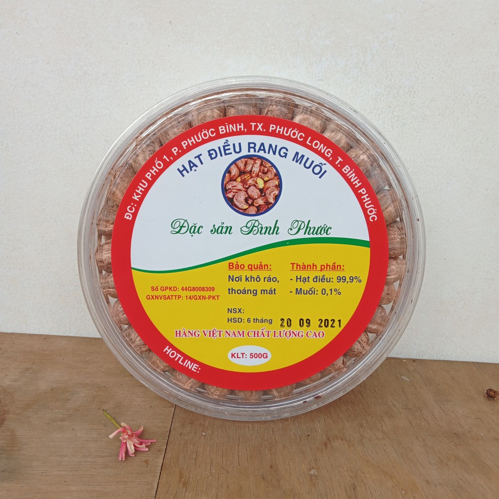 Hạt điều rang muối chưa bóc vỏ lụa (KL: 500gr)