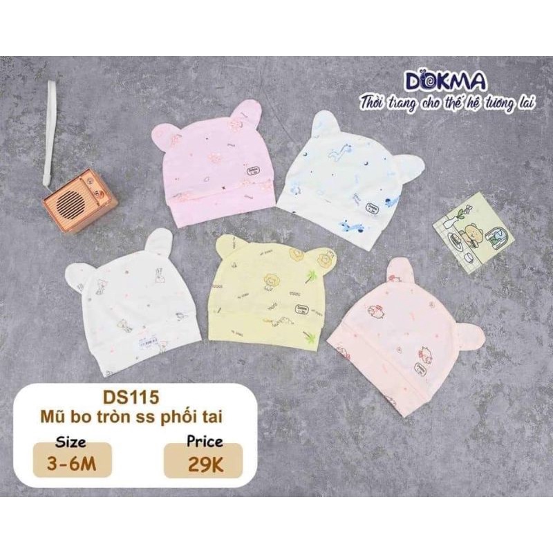 Mũ sơ sinh Dokma phối tai