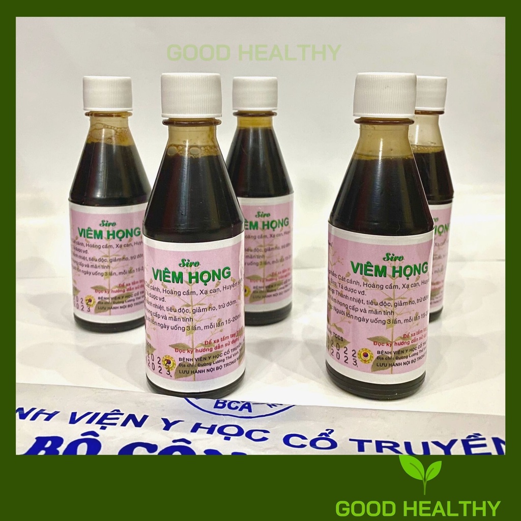 SIRO VIÊM HỌNG - Giảm ho Viêm họng Tiêu đờm, Sản phẩm của Viện Y học cổ truyền, Lọ 100ml