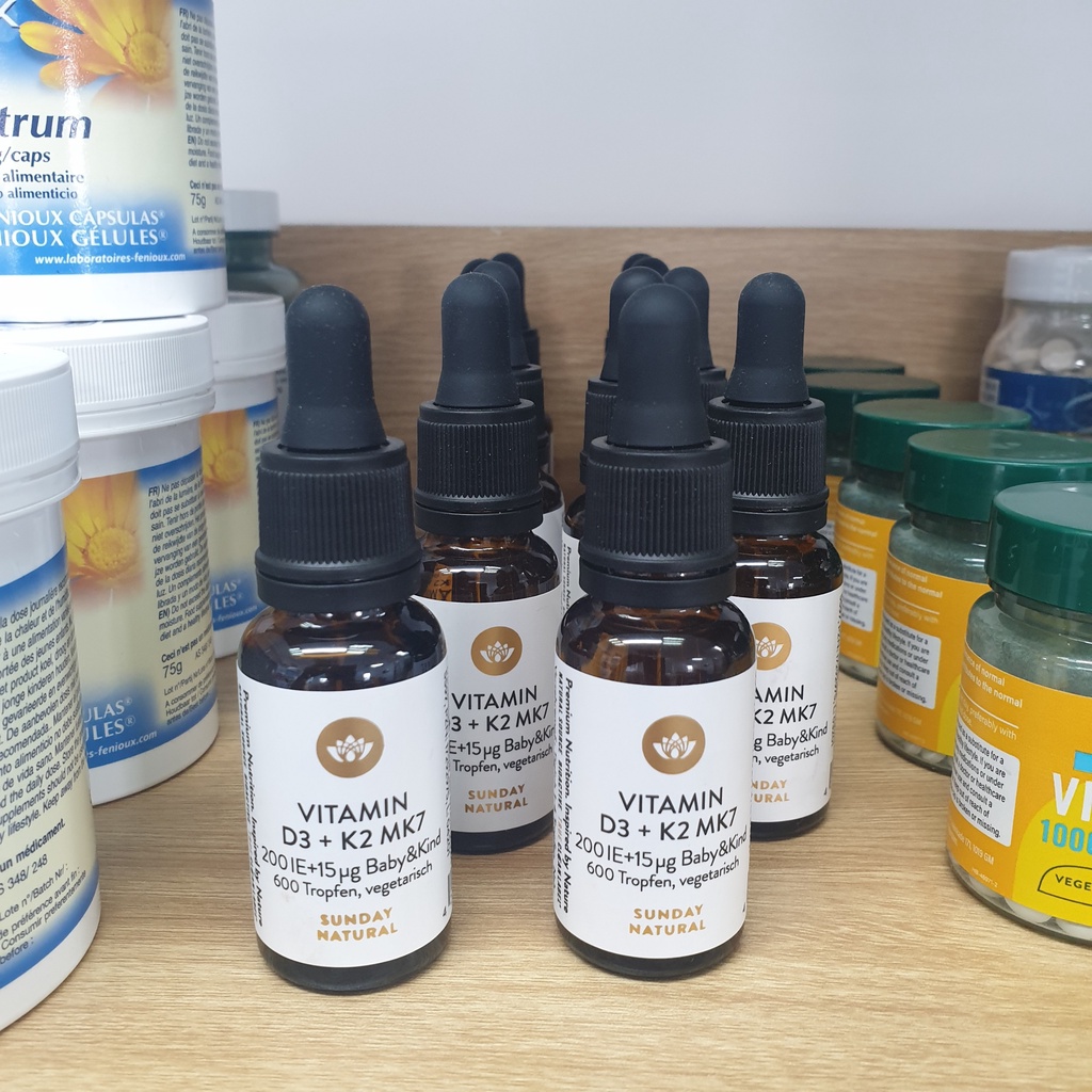Vitamin D3 Cho Bé D3 K2 MK7 Đức Sunday Natural 20ml Giúp Hấp Thụ Canxi Phát Triển Chiều Cao Tối Ưu Cho Trẻ Từ Sơ Sinh